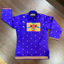 Load image into Gallery viewer, Royal Blue Paithani Styled Kurta Pajama
