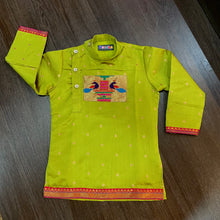 Load image into Gallery viewer, Lime Paithani Styled Kurta Pajama
