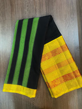 Load image into Gallery viewer, Black Mustard Peacock Border Ilkal Saree &amp; Frock Combo
